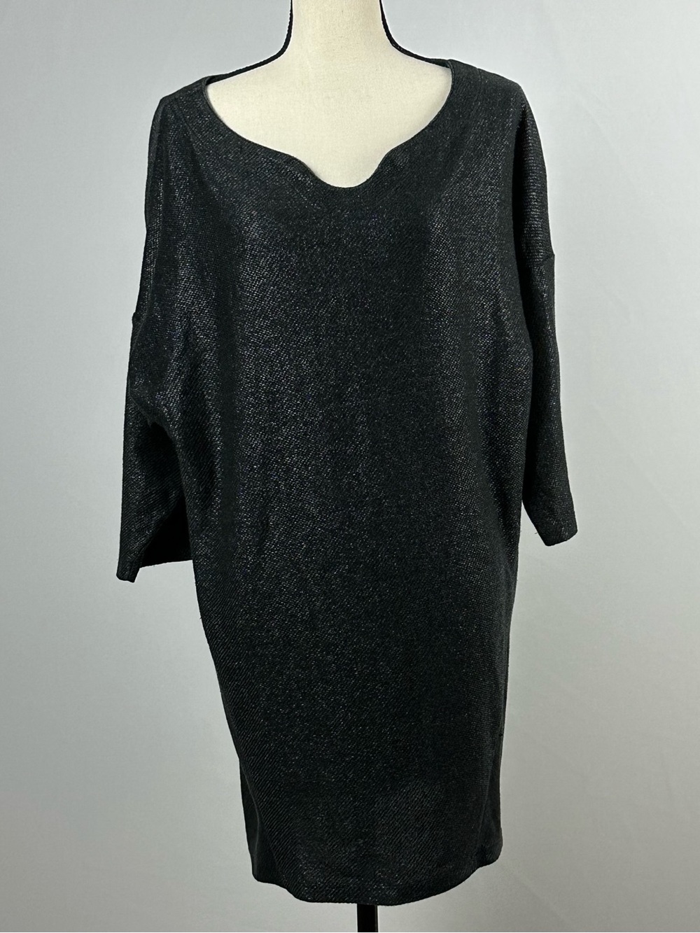 DIESEL Vintage black metallic knit shimmering textured finish dress - size large